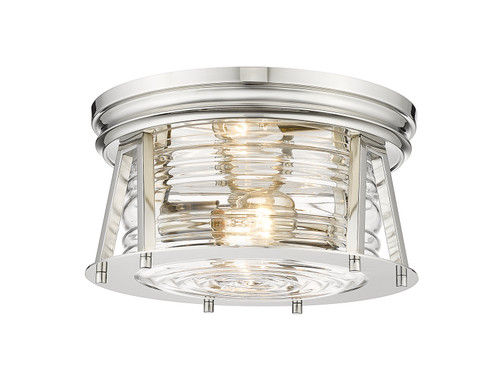 Cape Harbor Two Light Flush Mount in Polished Nickel (224|491F2-PN)