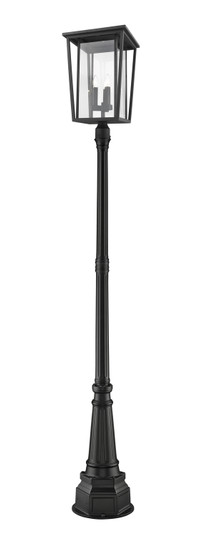 Seoul Three Light Outdoor Post Mounted Fixture in Black (224|571PHXLR-564P-BK)