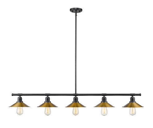 Casa Five Light Linear Chandelier in Matte Black (224|613-5L-MB+FB)