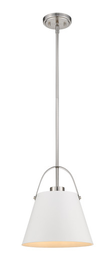 Z-Studio One Light Pendant in Matte White / Brushed Nickel (224|726P-MW+BN)