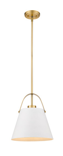 Z-Studio One Light Pendant in Matte White / Heritage Brass (224|726P-MW+HBR)