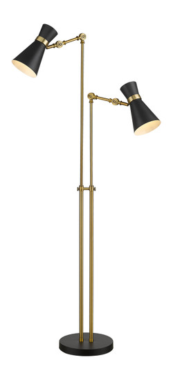 Soriano Two Light Floor Lamp in Matte Black / Heritage Brass (224|728FL-MB-HBR)