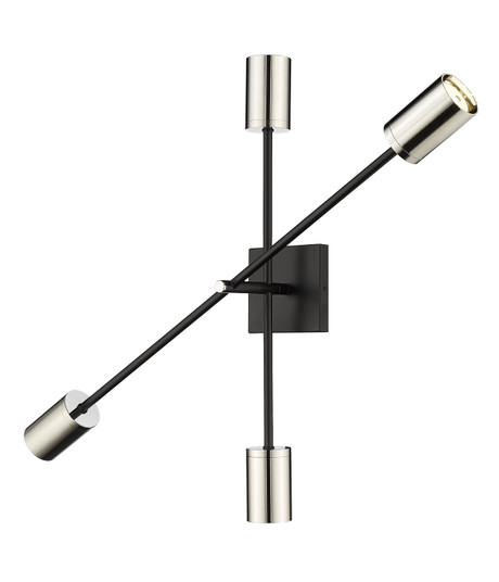 Calumet Four Light Wall Sconce in Matte Black / Polished Nickel (224|814-4S-MB-PN)