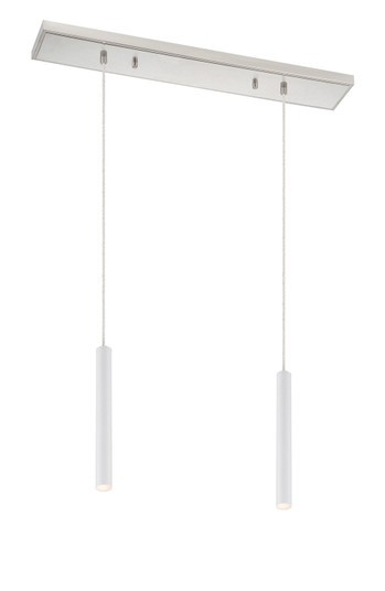 Forest LED Linear Chandelier in Brushed Nickel (224|917MP12-WH-LED-2LBN)