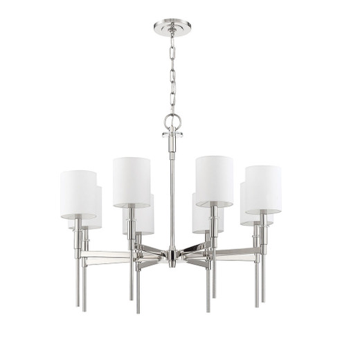 Clement Eight Light Chandelier in Polished Nickel (90|620825)