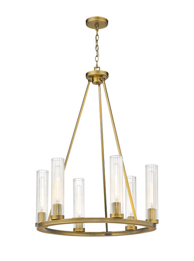 Beau Six Light Chandelier in Rubbed Brass (224|3031-6RB)