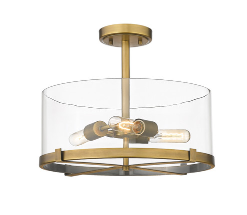 Callista Three Light Semi Flush Mount in Rubbed Brass (224|3032SF-RB)