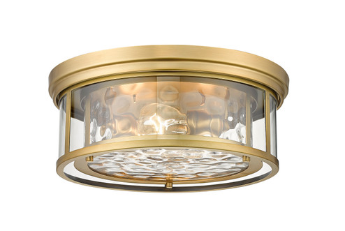 Clarion Three Light Flush Mount in Rubbed Brass (224|493F3-RB)