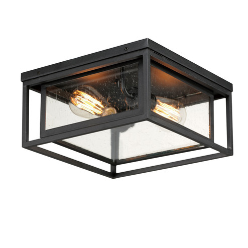 Cabana Two Light Outdoor Flush Mount in Black (16|3031CDBK)