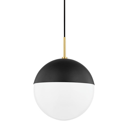 Renee One Light Pendant in Aged Brass/Black (428|H344701L-AGB/BK)