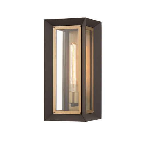 Lowry One Light Outdoor Wall Sconce in Textured Bronze/Patina Brass (67|B4052-TBZ/PBR)