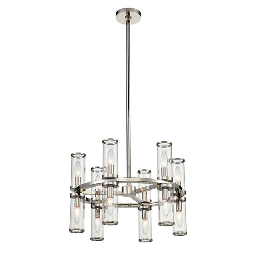 Revolve 12 Light Chandelier in Clear Glass/Polished Nickel (452|CH309066PNCG)