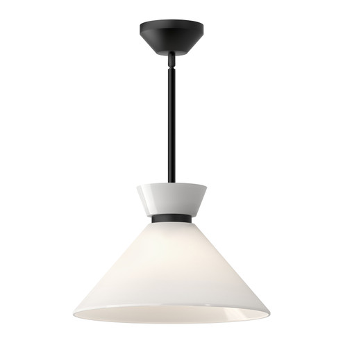 Halston One Light Pendant in Glossy Opal Glass/Matte Black (452|PD470514MBGO)