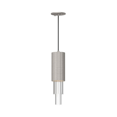 Bordeaux LED Pendant in Brushed Nickel/Clear Ribbed Glass (452|PD502204BNCR)