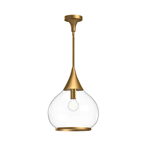 Hazel One Light Pendant in Aged Gold/Clear Glass (452|PD524214AGCL)