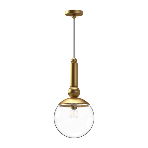 Delilah One Light Pendant in Brushed Gold/Clear Glass (452|PD560510BGCL)