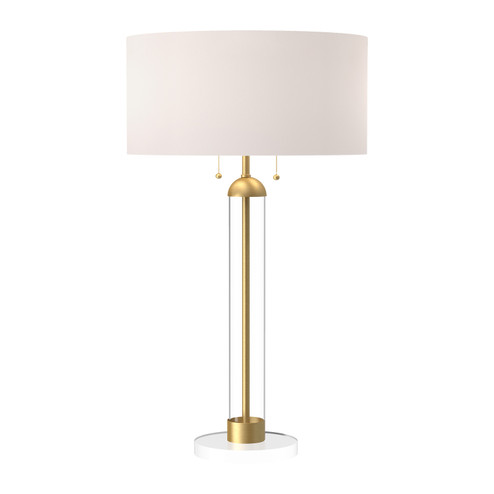 Sasha Two Light Table Lamp in Brushed Gold/White Linen (452|TL567218BGWL)