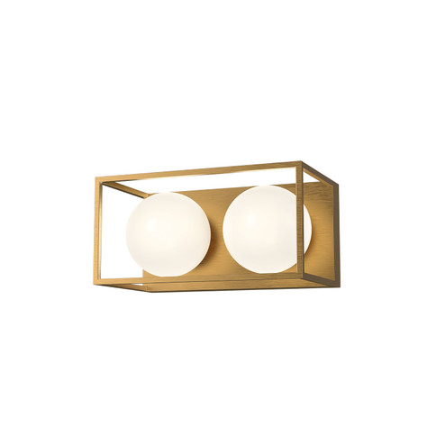 Amelia Two Light Bathroom Fixtures in Aged Gold/Opal Matte Glass (452|VL519213AGOP)