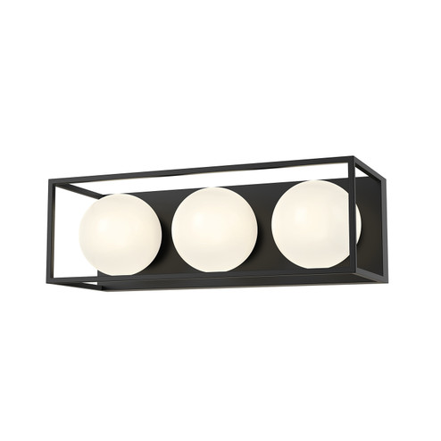 Amelia Three Light Bathroom Fixtures in Matte Black/Opal Matte Glass (452|VL519319MBOP)