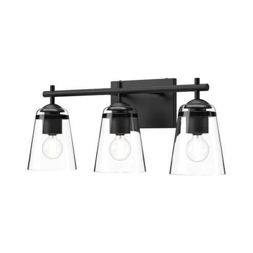 Addison Three Light Bathroom Fixtures in Clear Glass/Matte Black (452|VL638221MBCL)