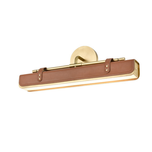 Valise LED Wall Sconce in Vintage Brass/Cognac Leather (452|WV307919VBCL)
