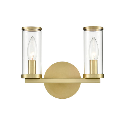 Revolve Two Light Bathroom Fixture in Clear Glass/Natural Brass (452|WV309022NBCG)