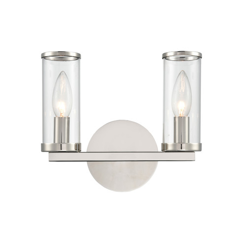 Revolve Two Light Bathroom Fixture in Clear Glass/Polished Nickel (452|WV309022PNCG)
