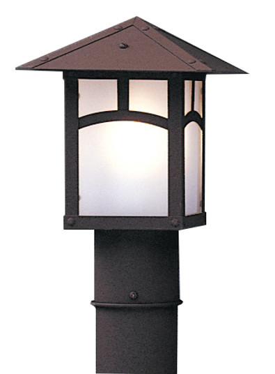 Evergreen One Light Post Mount in Rustic Brown (37|EP-7ECS-RB)