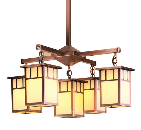 Huntington Five Light Chandelier in Rustic Brown (37|HCH-4L/4-1DTWO-RB)