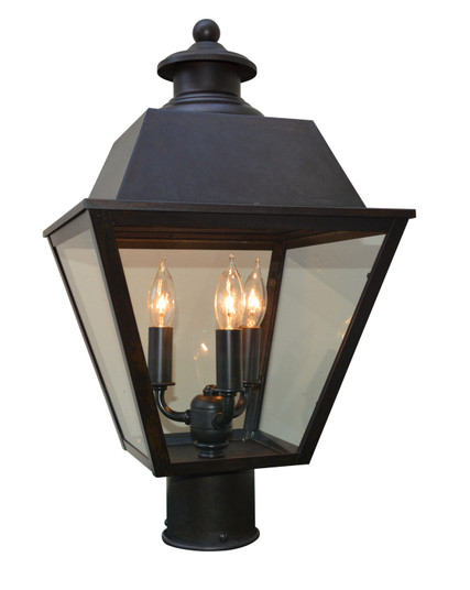 Inverness Three Light Post Mount in Satin Black (37|INP-10MRCS-BK)