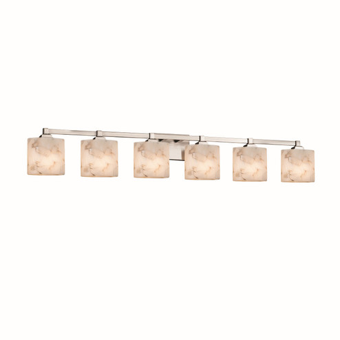 Alabaster Rocks Six Light Bath Bar in Brushed Nickel (102|ALR-8436-30-NCKL)