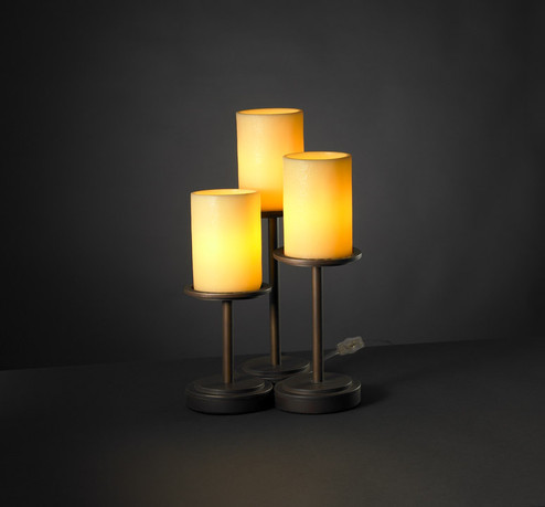CandleAria Three Light Table Lamp in Matte Black (102|CNDL-8797-10-AMBR-MBLK)