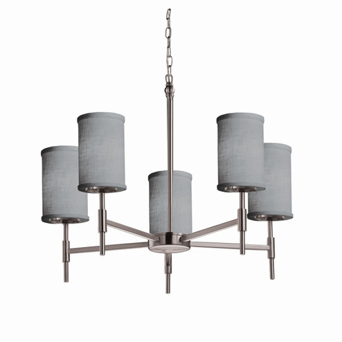 Textile Five Light Chandelier in Matte Black (102|FAB-8410-55-GRAY-MBLK)