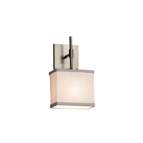 Textile LED Wall Sconce in Brushed Nickel (102|FAB-8417-55-WHTE-NCKL-LED1-700)