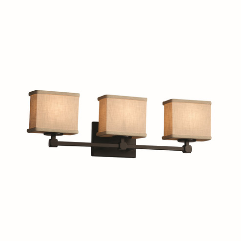 Textile Three Light Bath Bar in Matte Black (102|FAB-8423-55-CREM-MBLK)