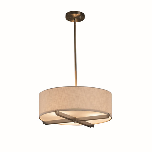 Textile Three Light Pendant in Dark Bronze (102|FAB-9521-WHTE-DBRZ)