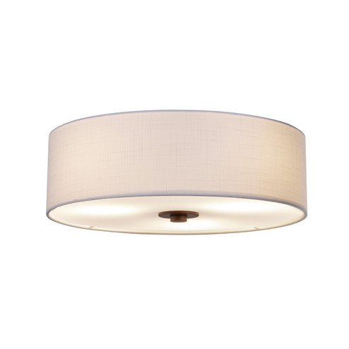 Textile LED Flush-Mount in Dark Bronze (102|FAB-9595-WHTE-DBRZ)