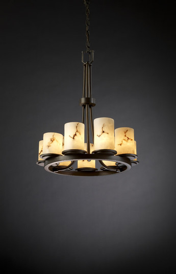 LumenAria LED Chandelier in Matte Black (102|FAL-8766-10-MBLK-LED9-6300)