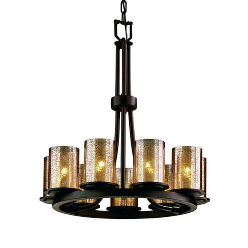 Fusion Nine Light Chandelier in Brushed Nickel (102|FSN-8766-10-MROR-NCKL)