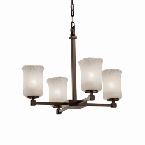 Veneto Luce Four Light Chandelier in Dark Bronze (102|GLA-8420-16-WHTW-DBRZ)