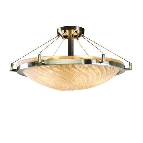 Veneto Luce LED Semi-Flush Mount in Dark Bronze (102|GLA-9682-35-WHTW-DBRZ-LED5-5000)