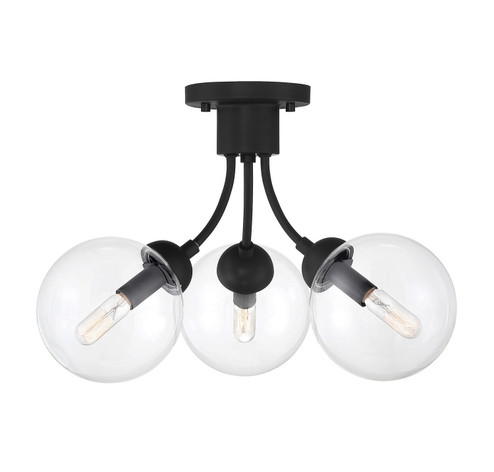 Three Light Semi-Flush Mount in Matte Black (446|M60060MBK)