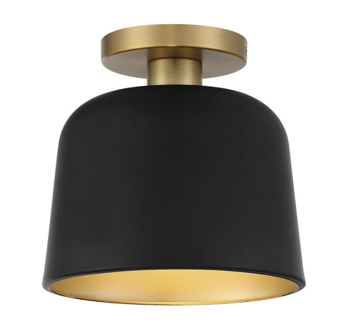 One Light Flush Mount in Matte Black with Natural Brass (446|M60067MBKNB)