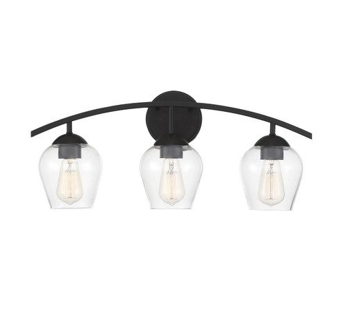 Mbath Three Light Bathroom Vanity Light in Matte Black (446|M80032MBK)