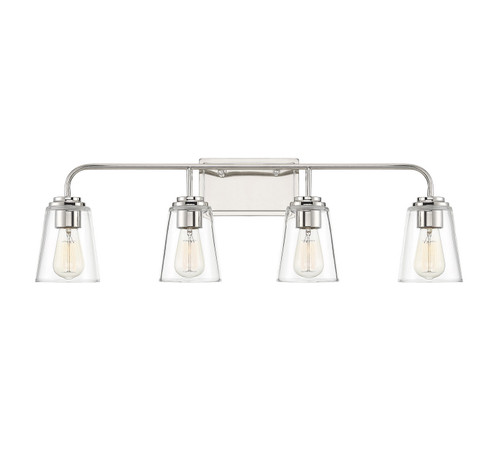 Mbath Four Light Bathroom Vanity Light in Polished Nickel (446|M80045PN)