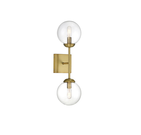 Mscon Two Light Wall Sconce in Natural Brass (446|M90001NB)