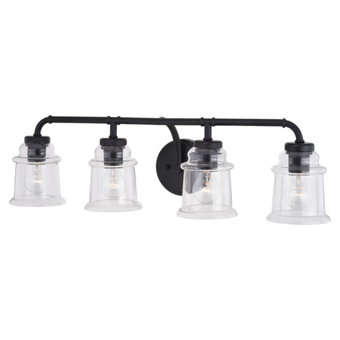 Toledo Four Light Vanity in Matte Black (63|W0351)