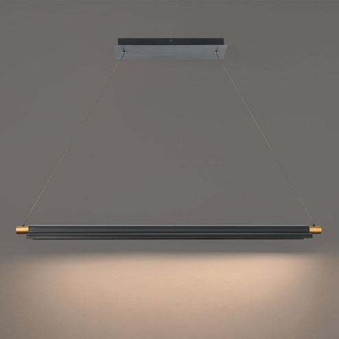 Pavilion LED Pendant in Black/Aged Brass (34|PD-65244-BK/AB)