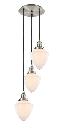 Franklin Restoration Three Light Pendant in Brushed Satin Nickel (405|113F-3P-SN-G661-7)