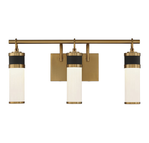 Abel LED Bathroom Vanity in Matte Black with Warm Brass Accents (51|8-1638-3-143)